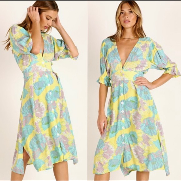 FAITHFULL THE BRAND Rafa Midi Dress in Lera Floral - Picture 2 of 14